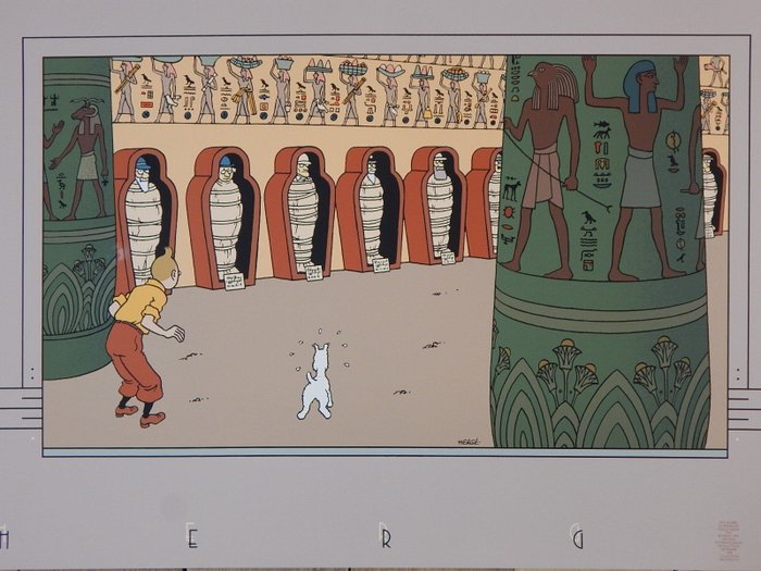 Tintin - Sérigraphie Archives Internationales - Les cigares du Pharaon - 1 Serigrafi - 1990