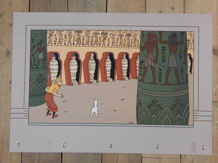 Tintin - Sérigraphie Archives Internationales - Les cigares du Pharaon - 1 Serigrafi - 1990