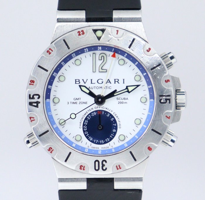 Bvlgari - Diagono Scuba GMT - Ingen mindstepris - SD38SGMT - Mænd - 2000-2010