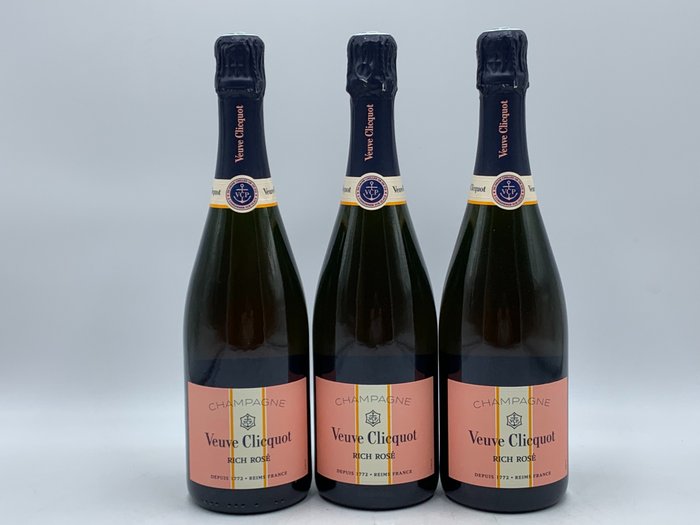 Veuve Clicquot, Rich On Ice - Champagne Rosé - 3 Flasker (0,75 L)