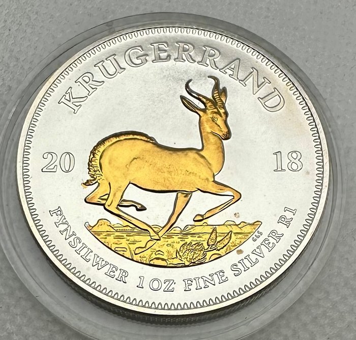 Sydafrika. 1 Rand 2018 Krugerrand, 1 Oz (.999)  (Ingen mindstepris)