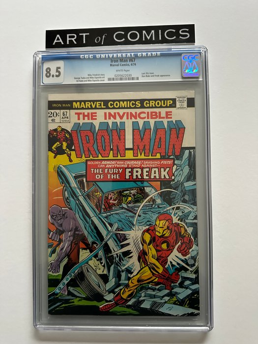 Iron Man #67 - Don Blake, Freak Appearance - Last 20 cents Issue - CGC Graded 8.5 - 1 Graded comic - Første udgave - 1971