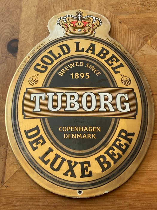 Tuborg « Gold Label De Luxe Beer » - Plakette - Emalje