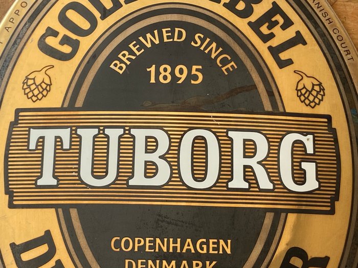 Tuborg « Gold Label De Luxe Beer » - Plakette - Emalje