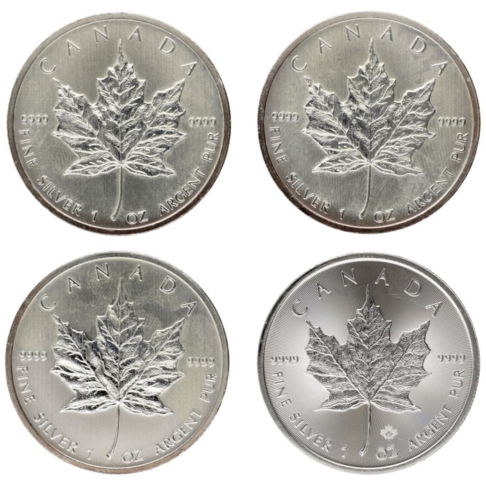 Canada 5 Dollars 2011/2023 "Maple Leaf" 4x1 Oz (999)  (Ingen mindstepris)