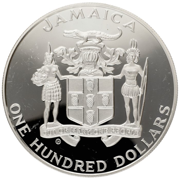 Jamaica. 100 Dollars 1992 "Summer Olympic Games", Proof  (Ingen mindstepris)