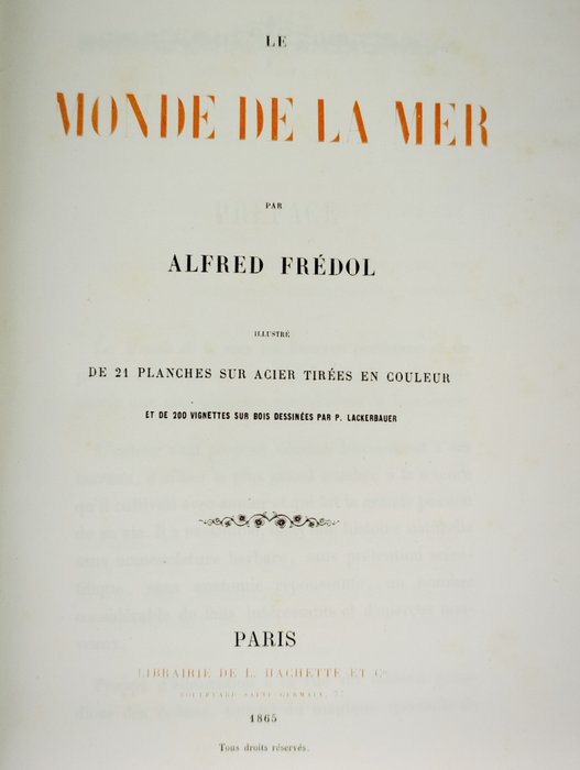 A. Frédol - Le monde de la mer - 1865