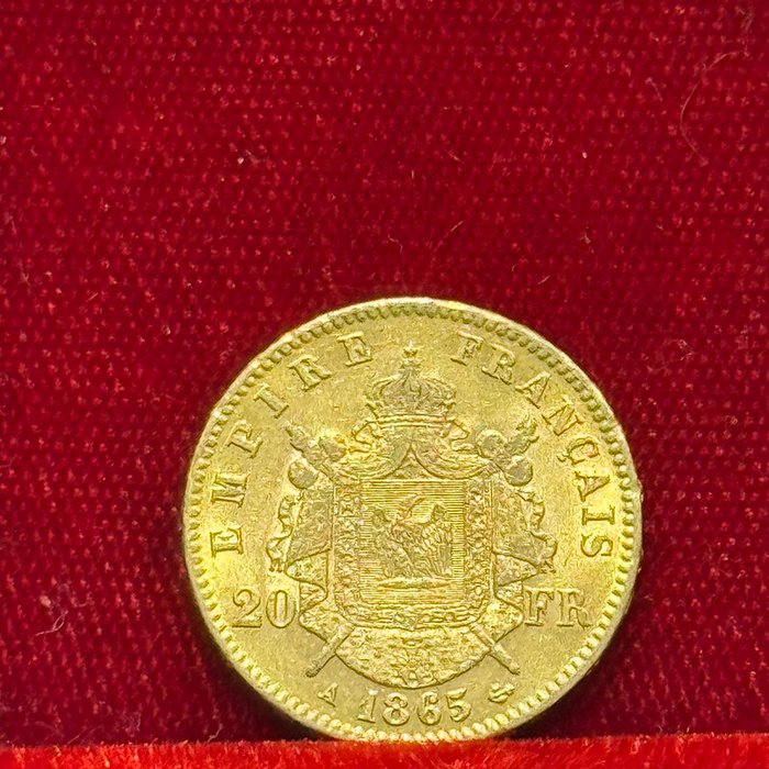 6,45 grams - Guld 900 - 20 Francs Napoleon III