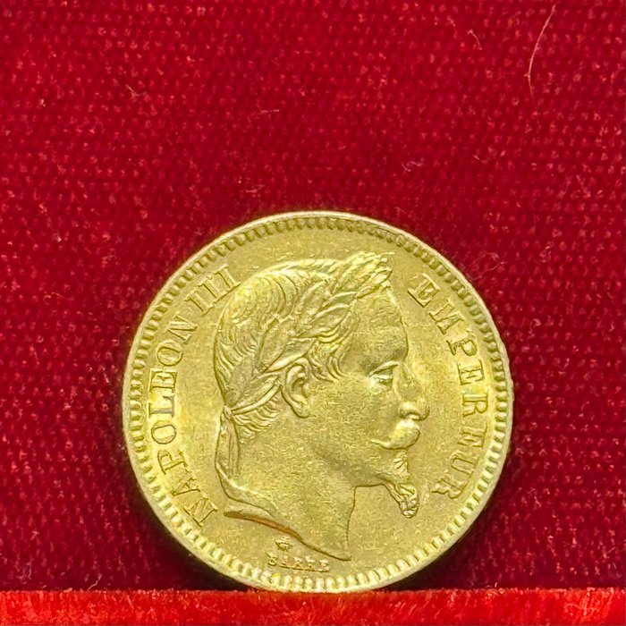 6,45 grams - Guld 900 - 20 Francs Napoleon III