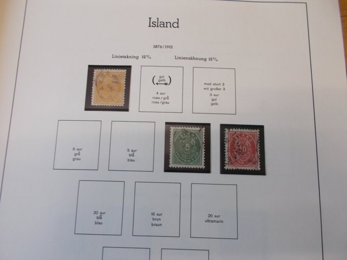 Island 1876/2000 - Fin samling af Island med et par bedre frimærker. Næsten komplet fra 1945 til 1986.