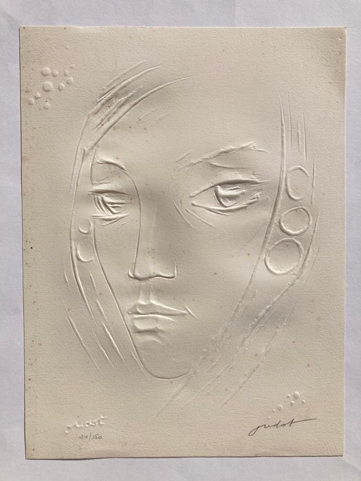 Roland Oudot (1897-1981) - Portrait de femme en relief (embossed)