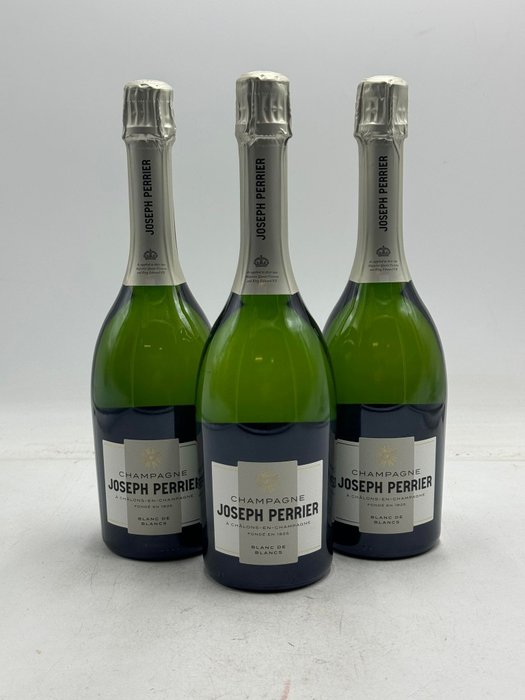 Joseph Perrier, Cuvée Royale Brut - Champagne Blanc de Blancs - 3 Flasker (0,75 L)