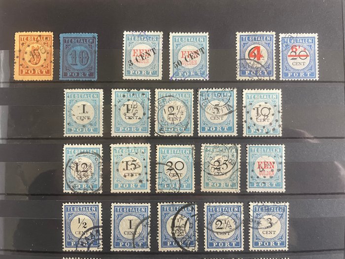 Holland 1870/1907 - Samling af frimærker - NVPH P1/P2, P3/P12, P13/P26, P27/P28, P29/P30, P31/P43