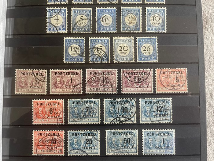 Holland 1870/1907 - Samling af frimærker - NVPH P1/P2, P3/P12, P13/P26, P27/P28, P29/P30, P31/P43