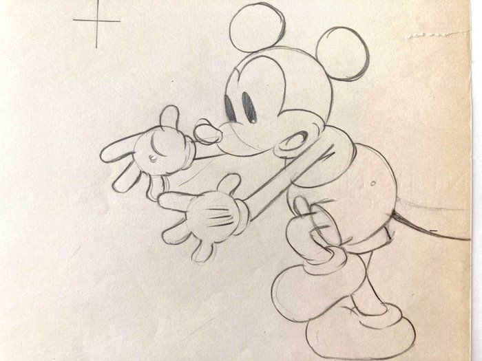 Original Walt Disney of 1932 - Animation Tegning af Mickey + CERTIFIKAT - Mickey Mouse