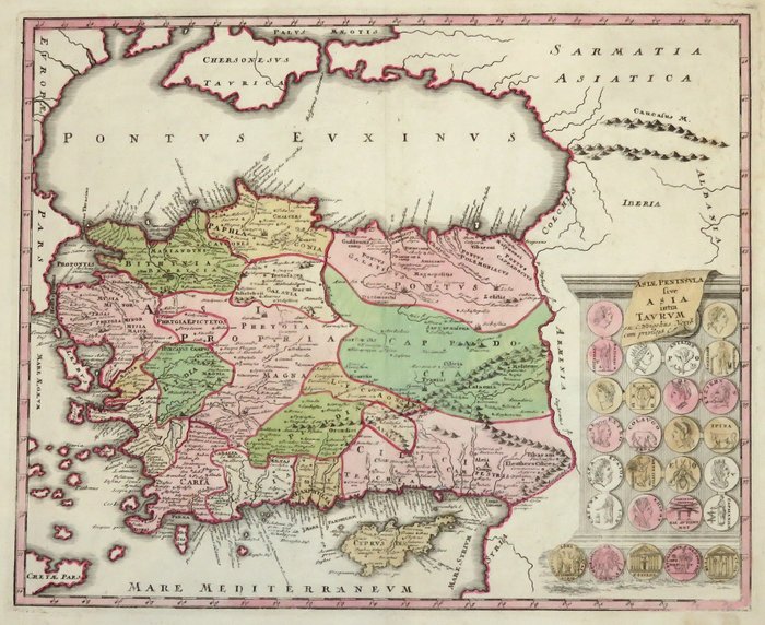 Europa - Tyrkiet, Cyrpus; C. Weigel - Asiae Peninsula sive Asia intra Taurum - 1720