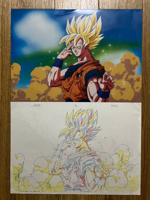 Akira Toriyama - 4 Officielle replikaer af animationscel og sketch - Dragon Ball