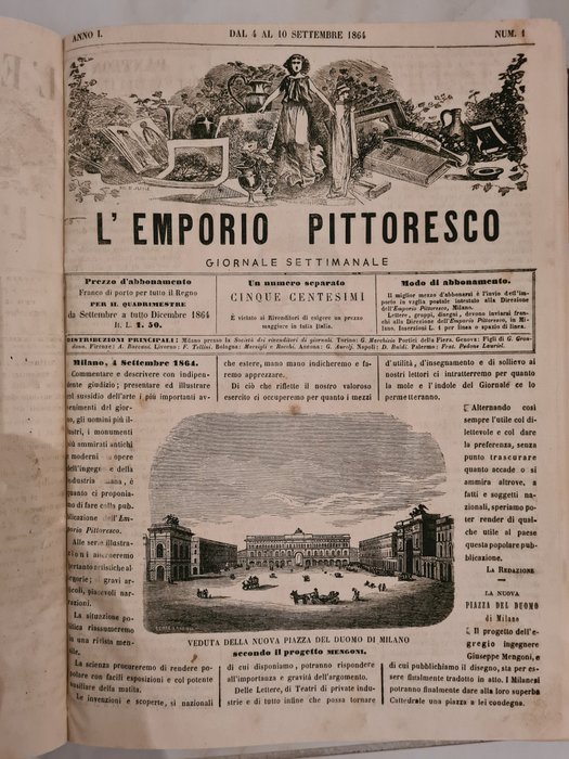 Emporio Pittoresco - Illustrazione Universale. Settimanale, da Anno 1 n. 1 (4 settembre 1864) al - 1864-1876