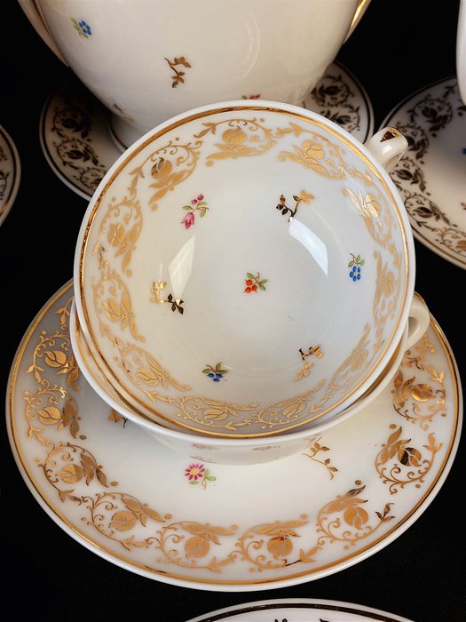 Bardet Armand Limoges - Kaffesæt (22) - Porcelæn, Gylden