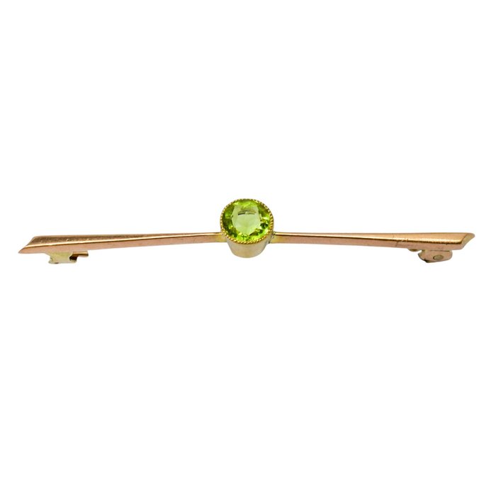 Ingen mindstepris - Broche - 9 kt. Rosaguld -  1.00ct. tw. Peridot - Propel bindeclips