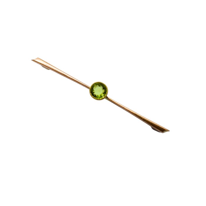 Ingen mindstepris - Broche - 9 kt. Rosaguld -  1.00ct. tw. Peridot - Propel bindeclips