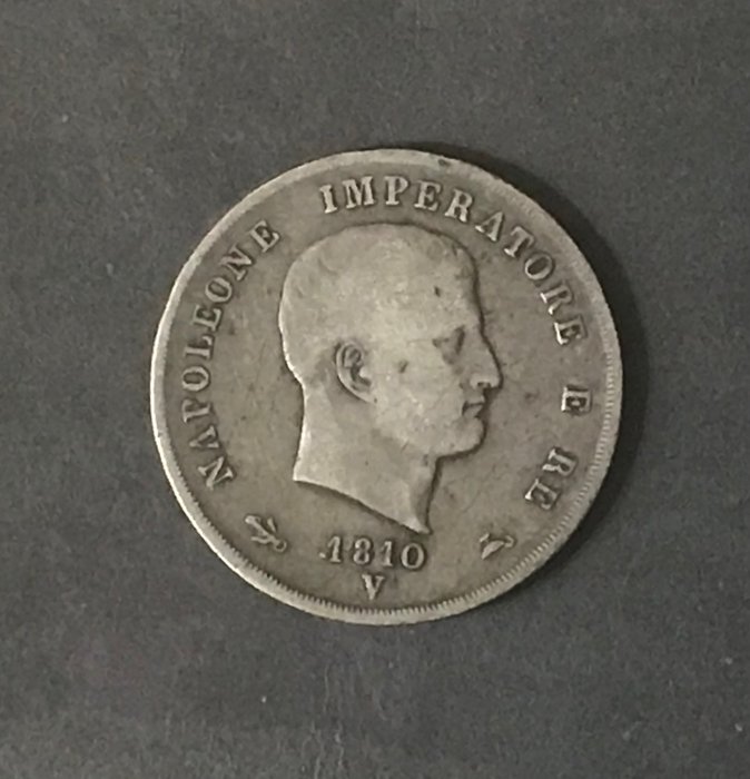 Italien, Kongerige (napoleonsk) Napoléon. 5 Lire 1810 Venise  (Ingen mindstepris)