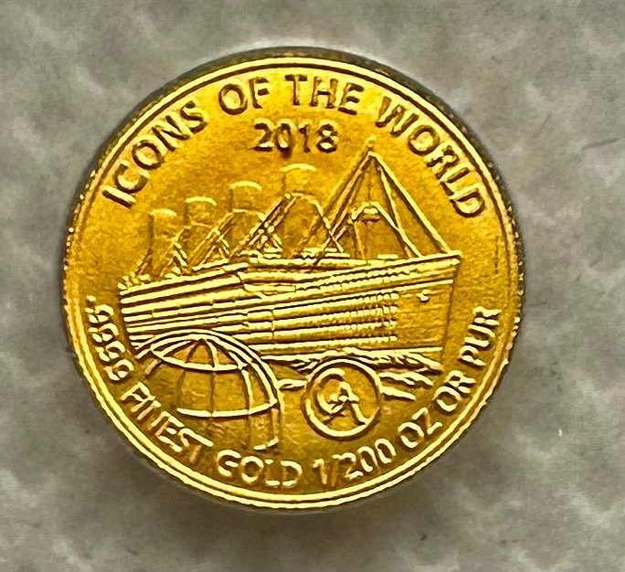 Rwanda. 10 Amafranga 2018 Icons of the World - Titanic, 1/200 Oz (.999)  (Ingen mindstepris)