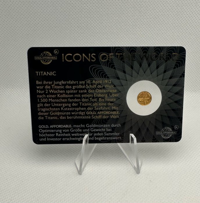 Rwanda. 10 Amafranga 2018 Icons of the World - Titanic, 1/200 Oz (.999)  (Ingen mindstepris)