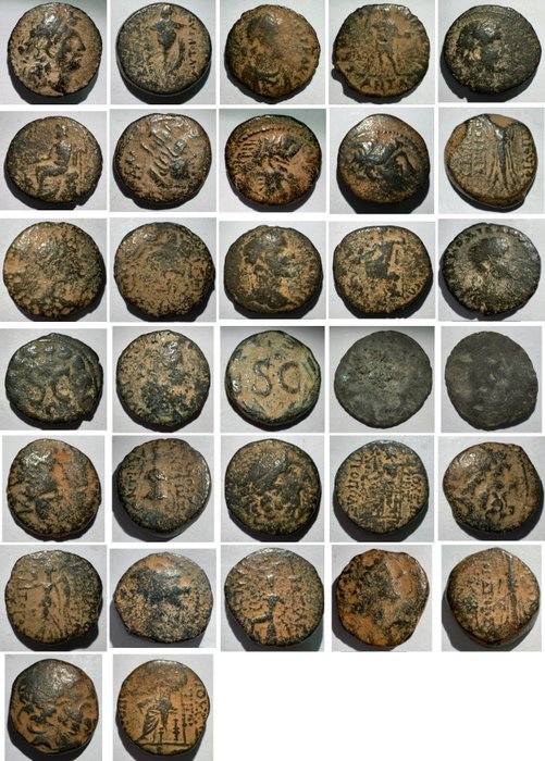 Antikken. Lot of 16 various bronze coins Including Roman Provincial and Seleucids  (Ingen mindstepris)