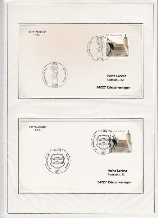 GDR 2005/2007 - DDR Tyskland 2005-2007 Bonn-Berlin. 325 FDC komplet i plastikbetræk.