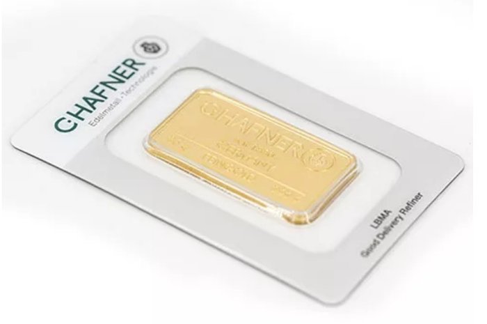 25 gram - Guld 999 - C. Hafner - Deutschland - Goldbarren im Blister CertiCard mit Zertifikat - Forseglet  Med certifikat