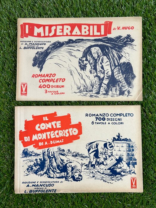 Albi della Ventura raccolta n. 6/7 - con le tavole a colori - I Miserabili - Il Conte di Montecristo - 2 Comic - Første udgave - 1947