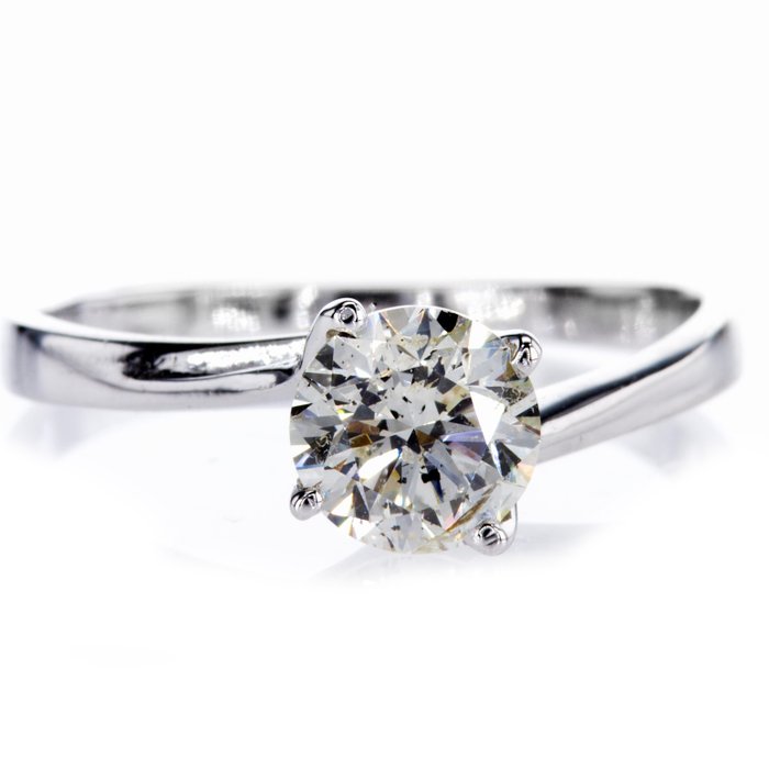 Ingen mindstepris - Forlovelsesring - 14 karat Hvidguld -  1.01ct. tw. Diamant (Natur)