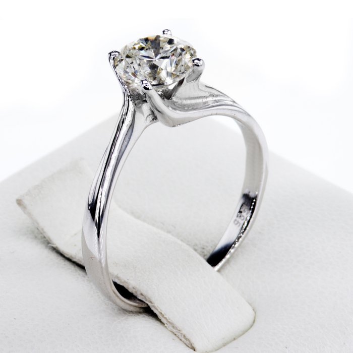 Ingen mindstepris - Forlovelsesring - 14 karat Hvidguld -  1.01ct. tw. Diamant (Natur)