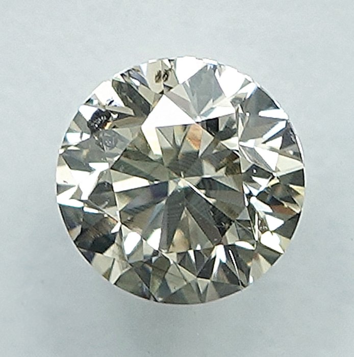 Ingen mindstepris - 1 pcs Diamant  (Naturfarvet)  - 0.50 ct - Light Grålig Gul - SI2 - International Gemological Institute (IGI)