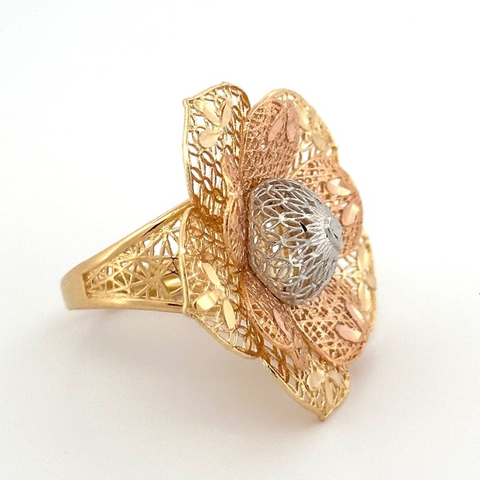 Handmade - Ring - 8.1 g - 18 kraat Gulguld, Hvidguld, Rosaguld