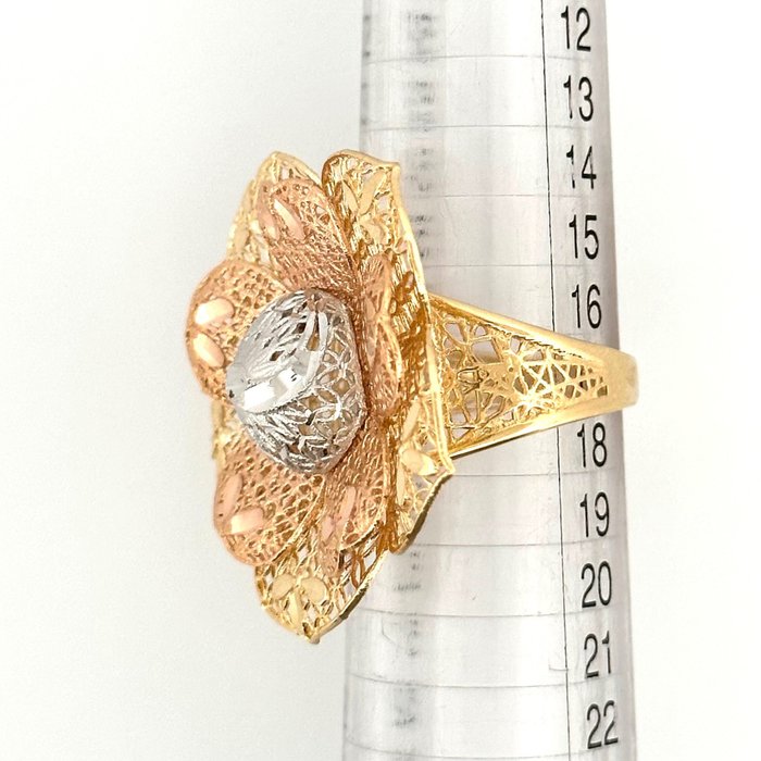 Handmade - Ring - 8.1 g - 18 kraat Gulguld, Hvidguld, Rosaguld