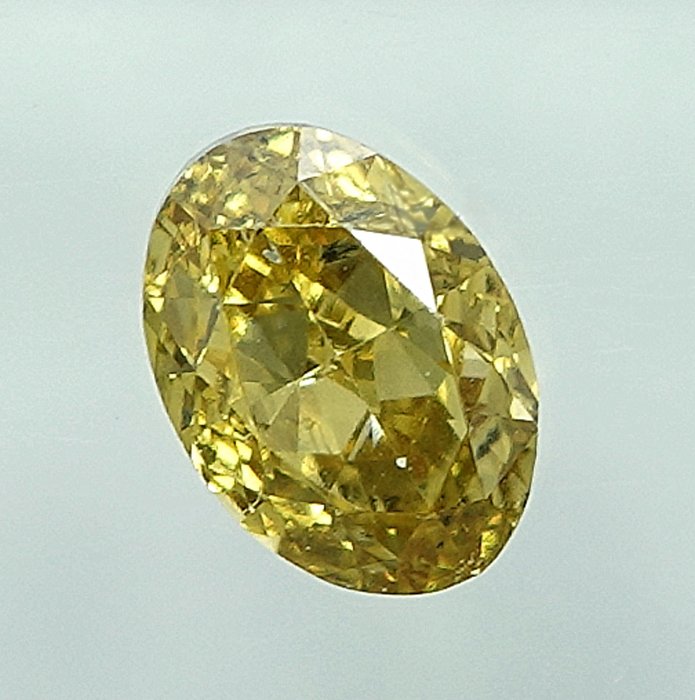 1 pcs Diamant  (Naturfarvet)  - 0.37 ct - Fancy intense Orange nuance Gul - SI2 - Gem Report Antwerp (GRA)