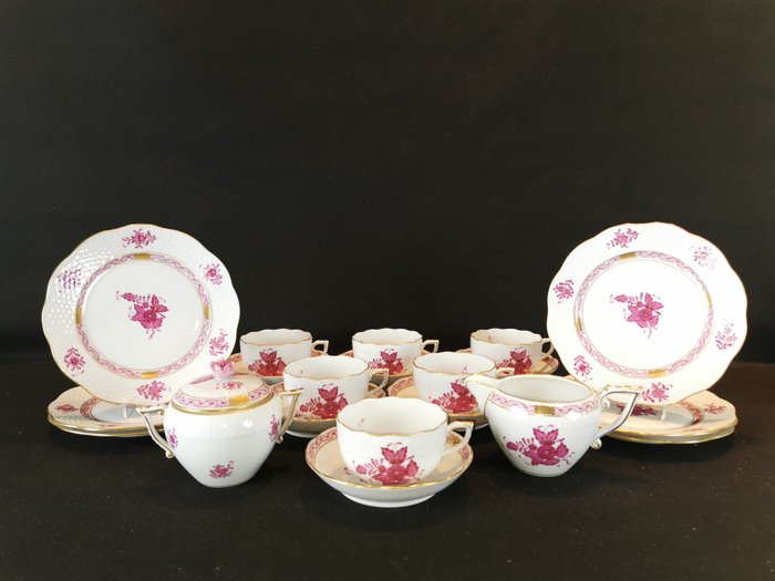 Herend - Kaffeservice (20) - Apponyi viola - dipinto a mano - Porcelæn