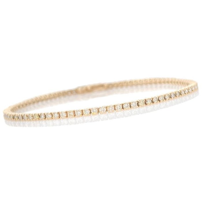 Armbånd - 14 karat Gulguld -  1.92ct. tw. - Diamant - Rivière tennisarmbånd