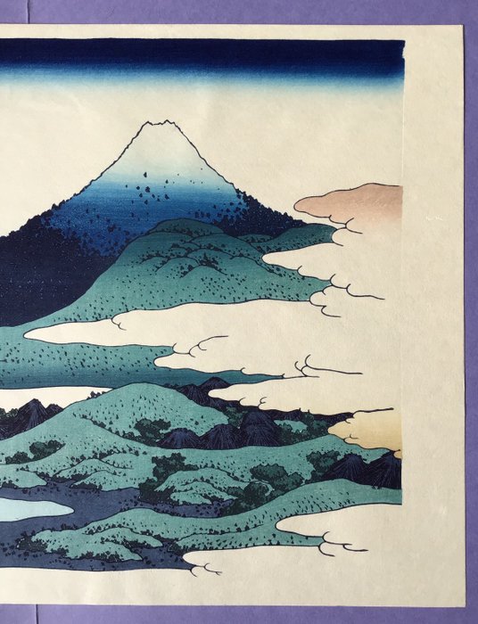 "Soshu, Umezawa 相州梅澤左" fra 36 Views of Mt. Fuji 富嶽三十六景 - Papir - Katsushika Hokusai (1760-1849) - Japan - 1960'erne