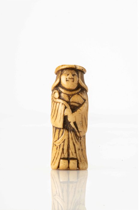 En flot og blød hjorte-gevir netsuke forestillende en hollænder - Hjortehorn - Japan - Edo-perioden (1700-tallet)