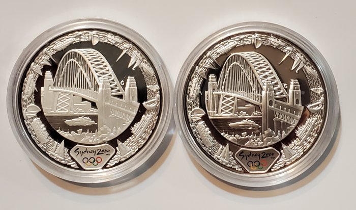 Australien. 5 Dollars 2000 Sydney Olympic Games, 2x1 Oz (.999)  (Ingen mindstepris)