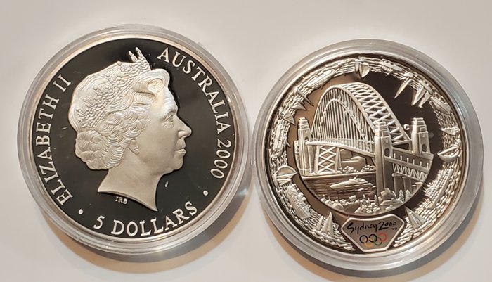 Australien. 5 Dollars 2000 Sydney Olympic Games, 2x1 Oz (.999)  (Ingen mindstepris)