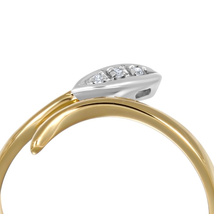 Ring - 18 kraat Gulguld, Hvidguld -  0.05ct. tw. Diamant (Natur)