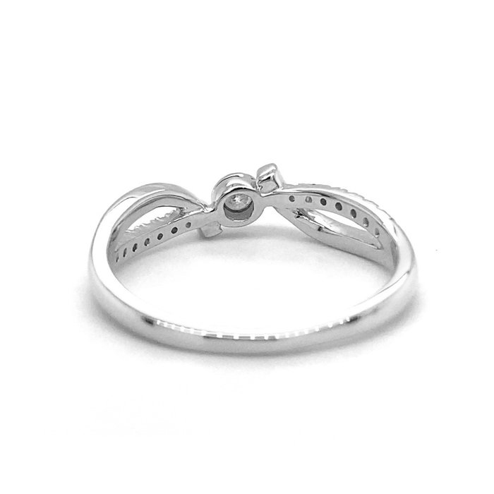 Ingen mindstepris - Ring - 14 karat Hvidguld -  013ct tw Diamant (Natur)