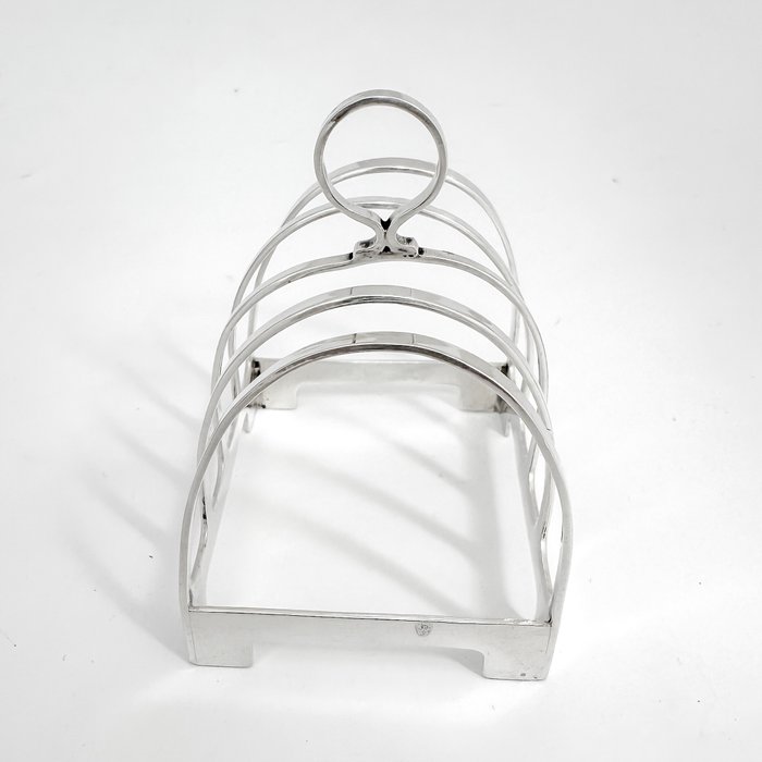 Deakin  Francis - Art Deco sterling silver bachelor's 5-bar toast rack with 4 slots - Brevholder - .925 sølv