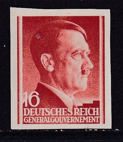 Generalgouvernement 1941 - Uperforeret Hitler-spørgsmål. CERTIFIKAT: R.Brunel. - Michel: 76 U