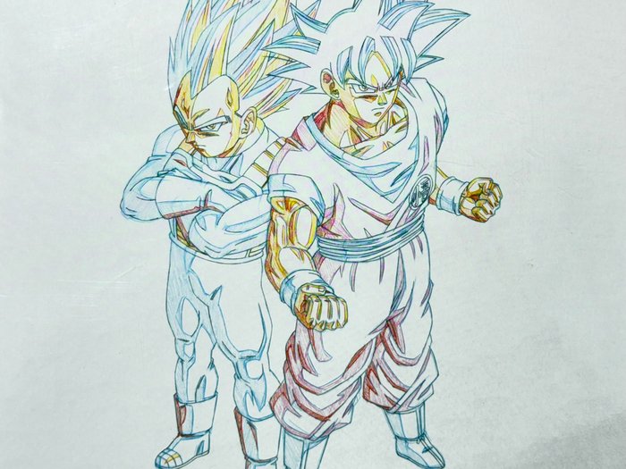 Dragon Ball Z, Akira Toriyama - 2 Original animationstegning replika, begrænset oplag med Toei-stempel (mærket)