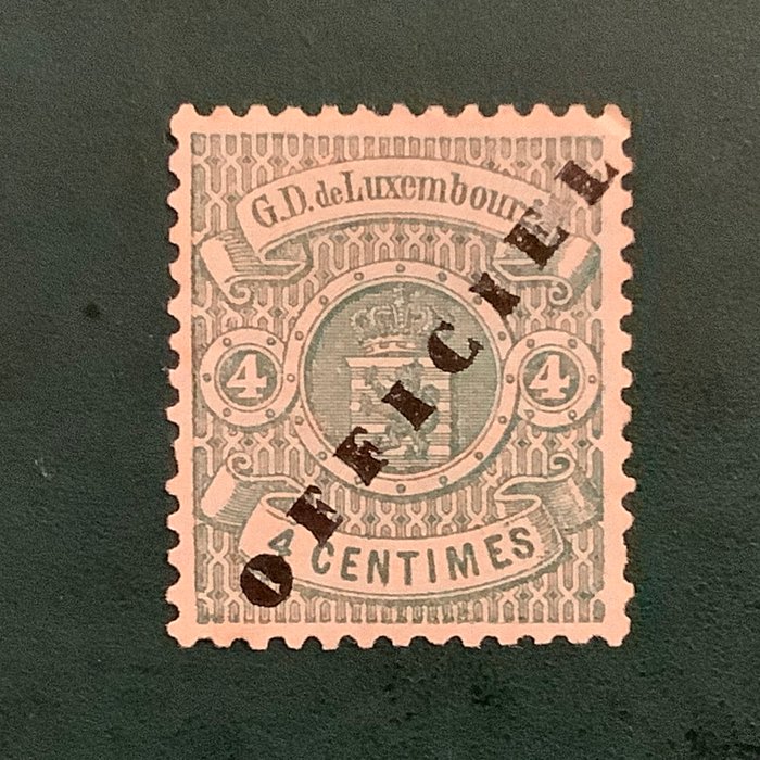 Luxembourg 1875/1878 - Service: 4 cents våbenskjold med type II overtryk - Michel 12 II